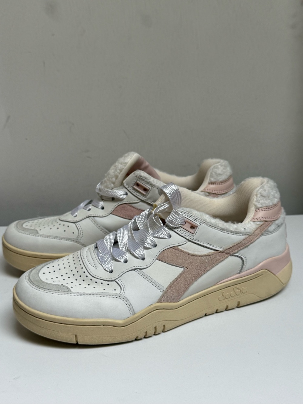 Diadora Women's White & Blush Low-Top Sneakers